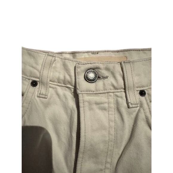 GRLFRND The Cassidy Mid Rise Straight Jeans White Raw Hem Size 26 - Picture 6 of 15